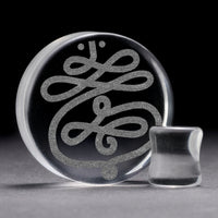 Unalome Plug / Gauge - Verre transparent | Double flare à face plate