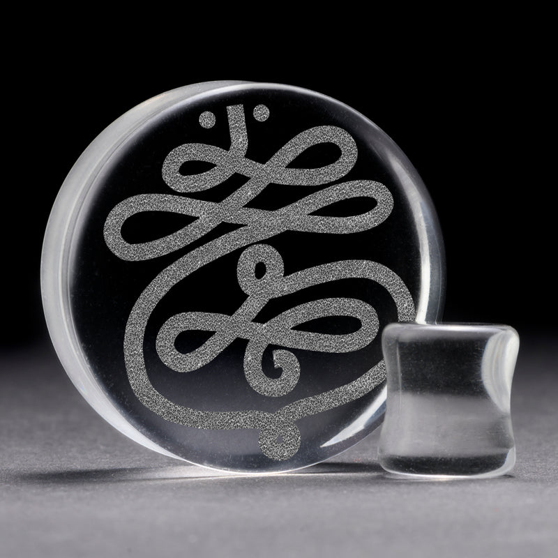 Unalome Plug / Gauge - Verre transparent | Double flare à face plate