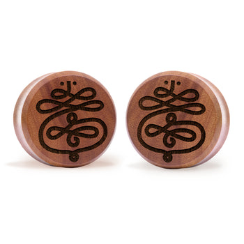 Unalome Plug / Gauge - Saba Wood | Flat Faced Double Flare