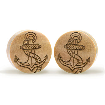 Union Anchor Plug / Gauge - Crocodile Wood | Convex Double Flare
