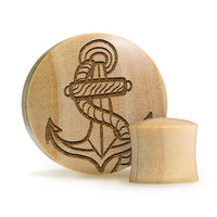Union Anker Plug / Gauge - Krokodilholz | Konvexe Doppelaufgeweitet