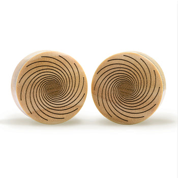 Seigaiha Pattern Plug / Gauge - Clear Glass | Flat Faced Double Flare