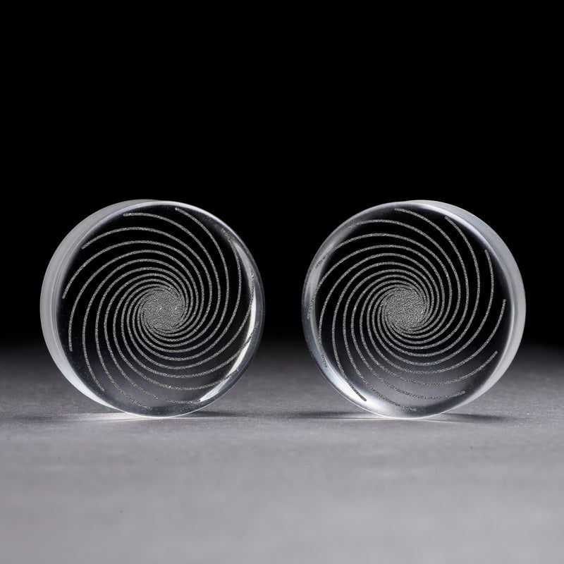 Vortex Spiral Plug / Gauge - Verre transparent | Double flare à face plate