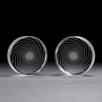 Vortex Spiral Plug / Gauge - Clear Glass | Flat Faced Double Flare - Lasered To Order In House At Custom Plugs HQ