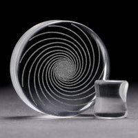Vortex Spiral Plug / Gauge - Verre transparent | Double flare à face plate