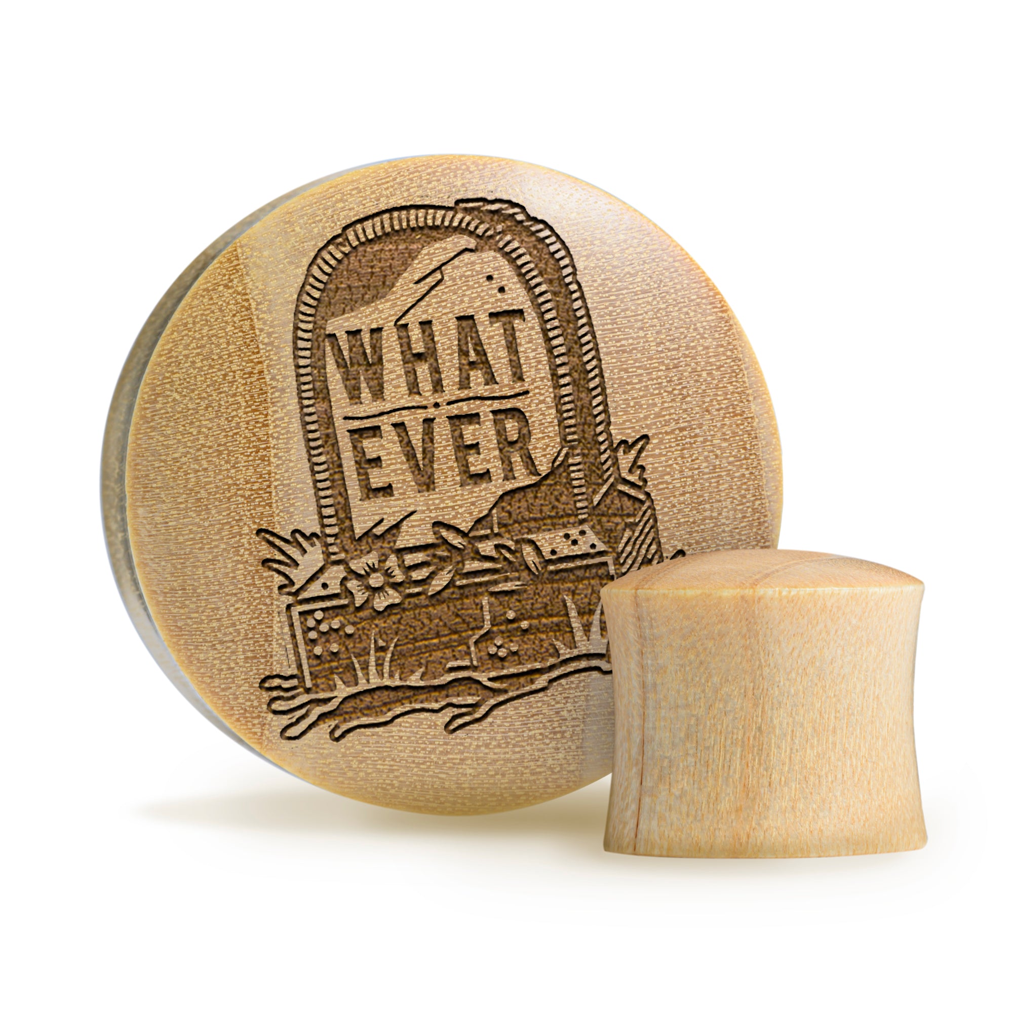Whatever Gravestone Plug / Gauge - Crocodile Wood | Convex Double Flare - Lasered To Order In House At Custom Plugs HQ
