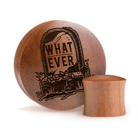 Whatever Gravestone Plug / Gauge - Saba Wood | Convex Double Flare - Lasered To Order In House At Custom Plugs HQ