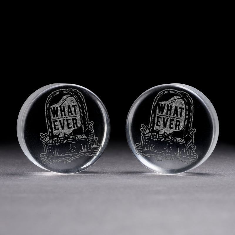 Whatever Gravestone Plug / Gauge - Verre transparent | Double évasement à face plate