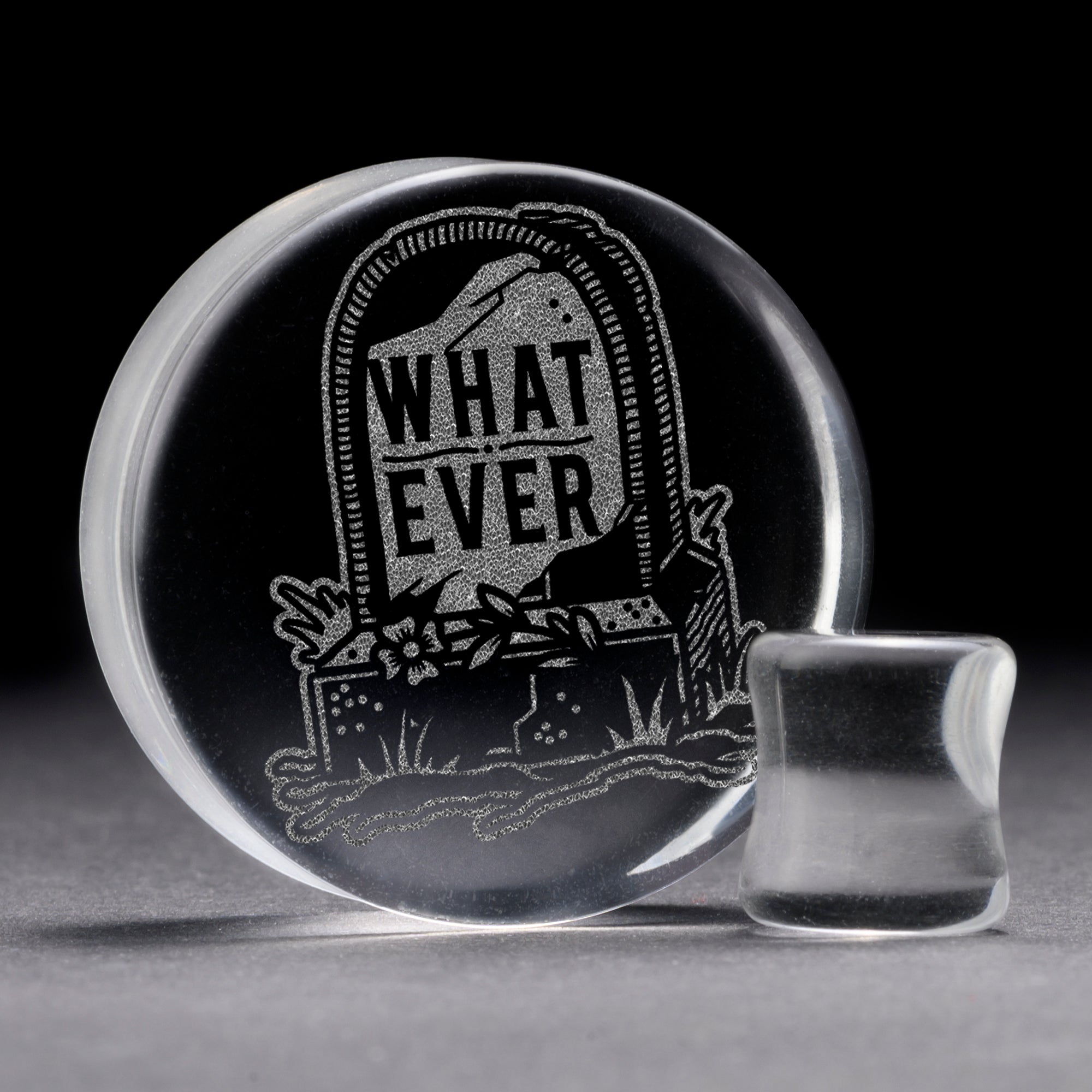 Whatever Gravestone Plug / Gauge - Clear Glass | Flat Faced Double Flare
