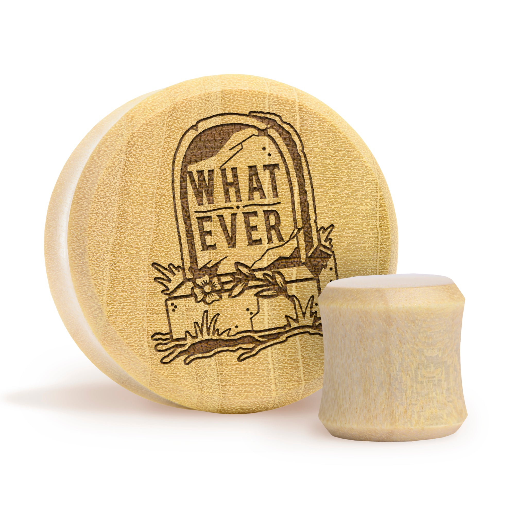 Whatever Gravestone Plug / Gauge - Crocodile Wood | Flat Faced Double Flare - Lasered To Order In House At Custom Plugs HQ