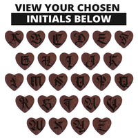 Plugs / Gauge en forme de cœur ornés en bois d'ébène, insérer une initiale