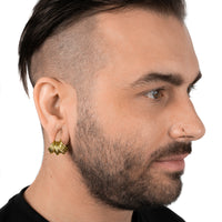Set d'anneaux pour oreilles étirées, or, titane, grand - 10 anneaux