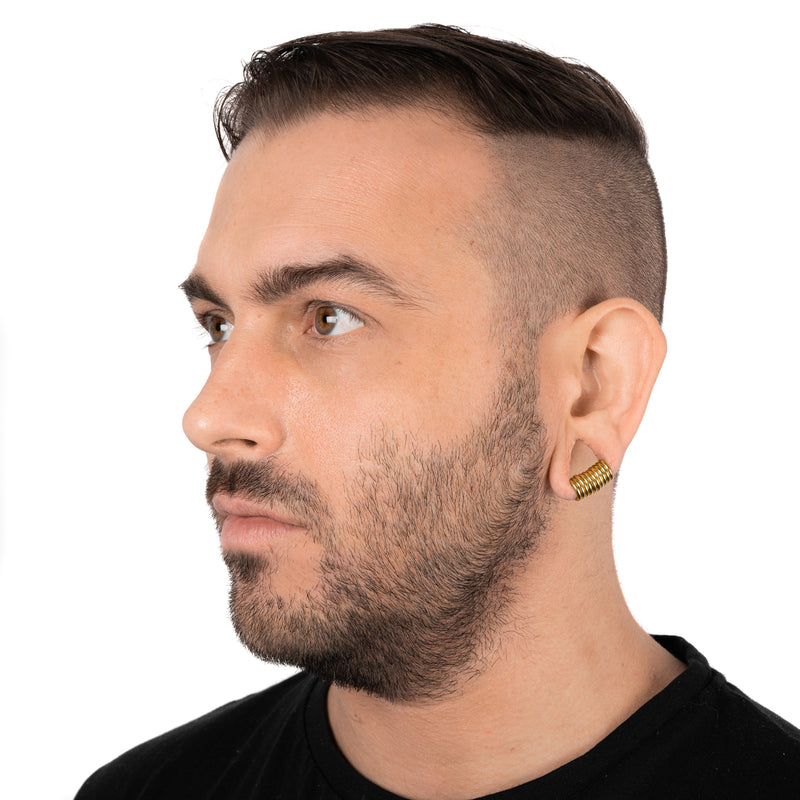 Set d'anneaux pour oreilles étirées, or, titane, petit - 10 anneaux