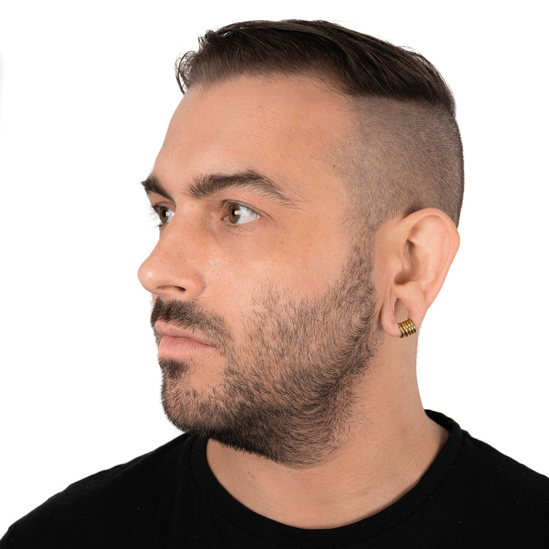 Set d'anneaux pour oreilles étirées, or, titane, petit - 10 anneaux