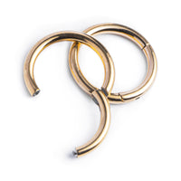 Set d'anneaux pour oreilles étirées, or, titane, grand - 10 anneaux