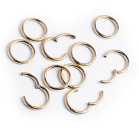 Set d'anneaux pour oreilles étirées, or, titane, grand - 10 anneaux