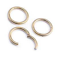 Set d'anneaux pour oreilles étirées, or, titane, grand - 10 anneaux
