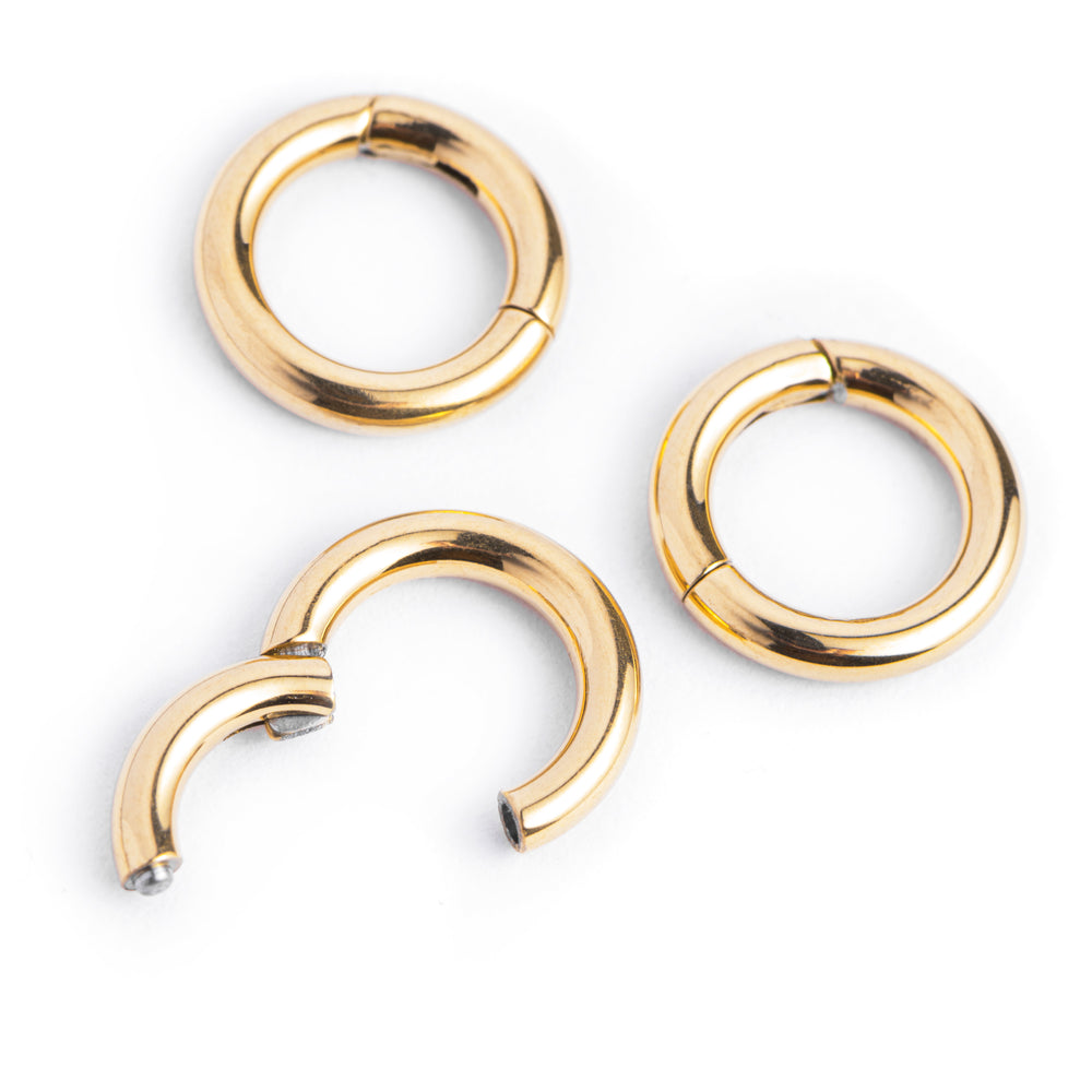 Gold Titanium Ring Stack - Small - (20 Rings) - Set of 20 Individual Titanium Segment Rings In 6mm