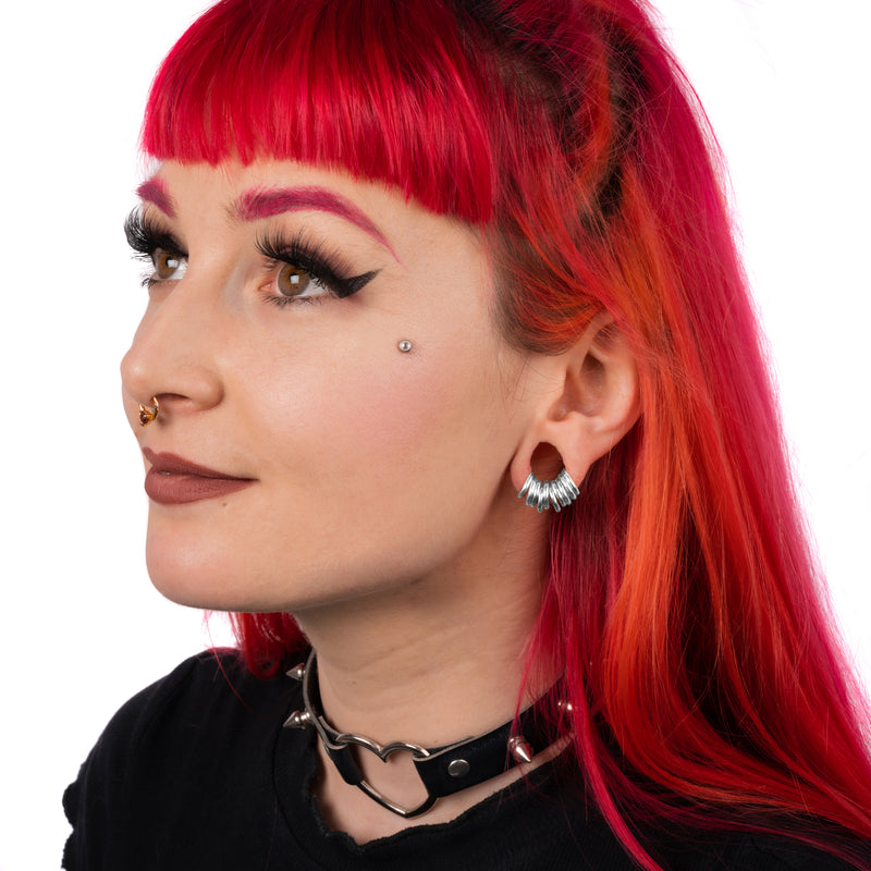 Set d'anneaux pour oreilles étirées, argent, titane, petit - 20 anneaux