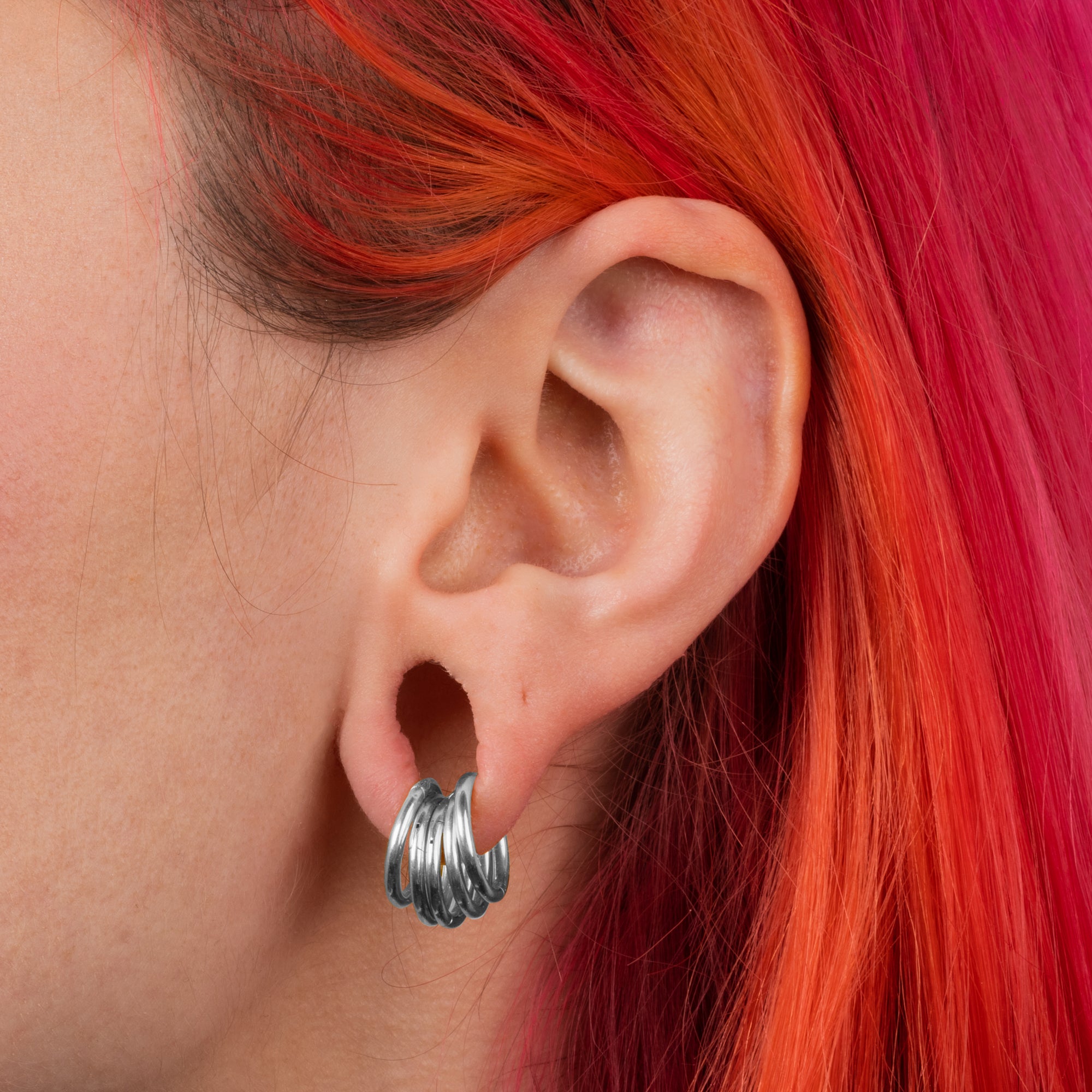 Alternative Silver Titanium Ring Stack - Large - (10 Rings)