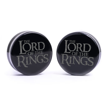 LOTR Logo Plug / Gauge - Schwarzes Glas | Flach Gesichts Doppelflare