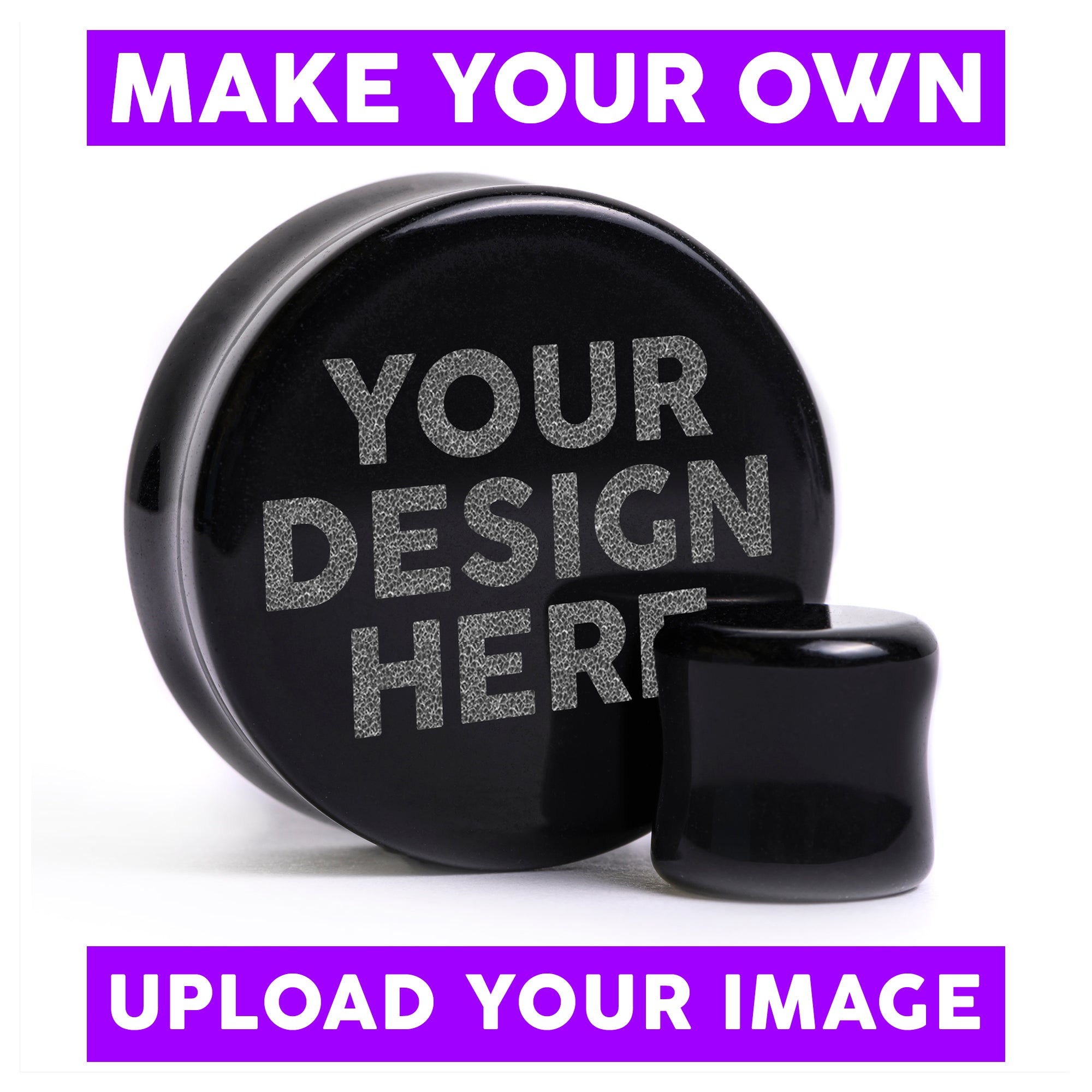 Make Your Own Plug / Gauge - Black Glass | Flat Faced Double Flare