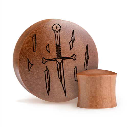 LOTR Broken Sword Plug - Saba Wood | Convex Double Flare