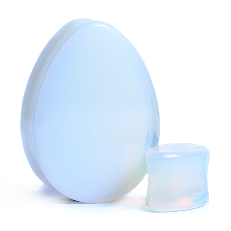 Teardrop Plug en verre opalite / calibre