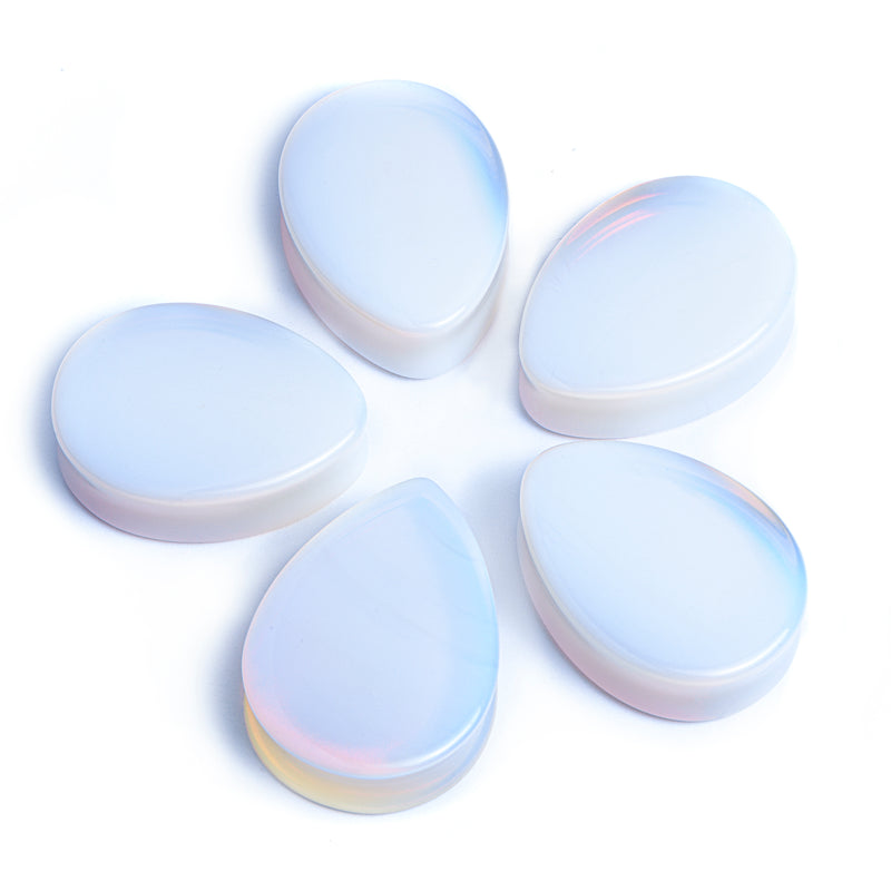Teardrop Plug en verre opalite / calibre