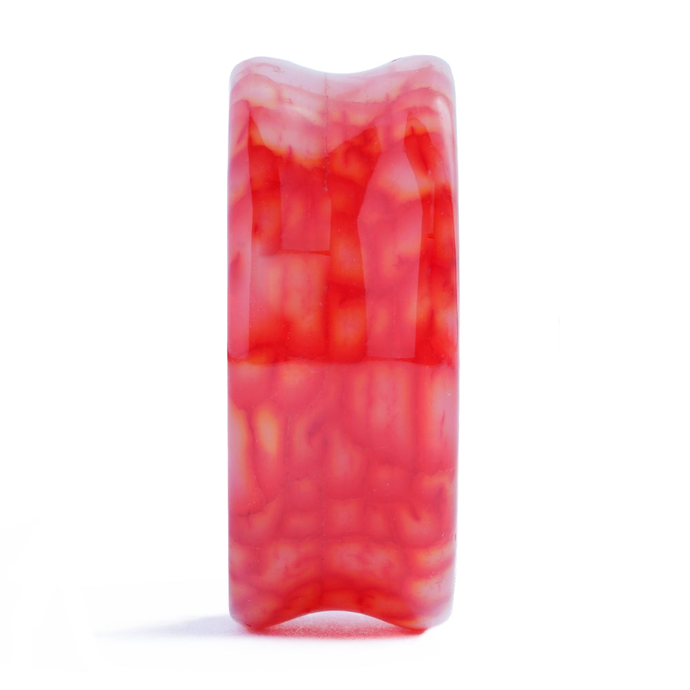 Red Dragon Vein Agate Stone Plug / Gauge - Double Flare Stone Ear Plugs / Gauge in 6mm (2g) - 30mm (1.18")