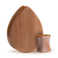 Brown Saba Wood Teardrop Plug / Gauge en bois marron