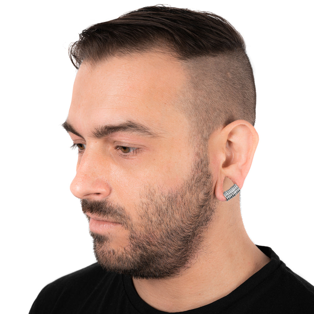 Silbertitanringstapel - klein - (20 Ringe)