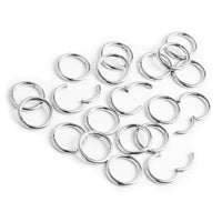 Set d'anneaux pour oreilles étirées, argent, titane, grand - 20 anneaux