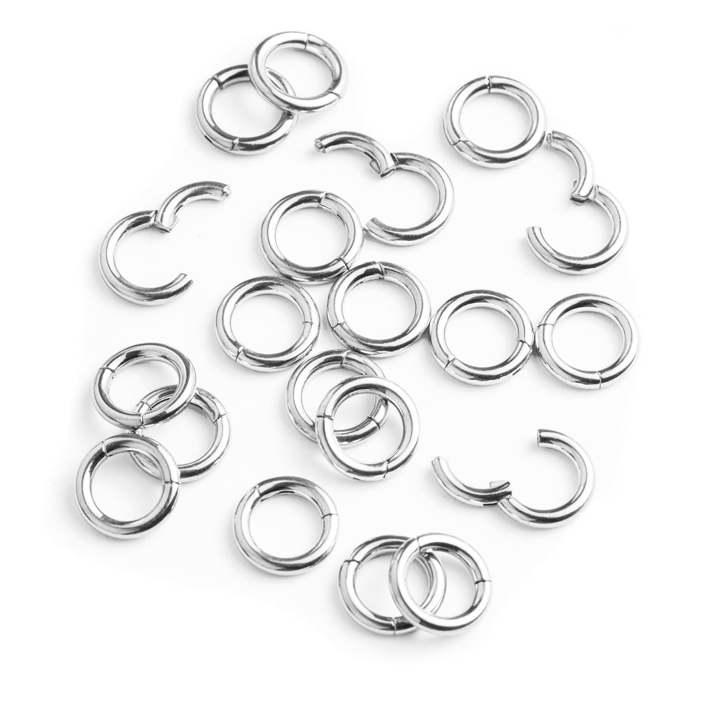 Silbertitanringstapel - klein - (20 Ringe)