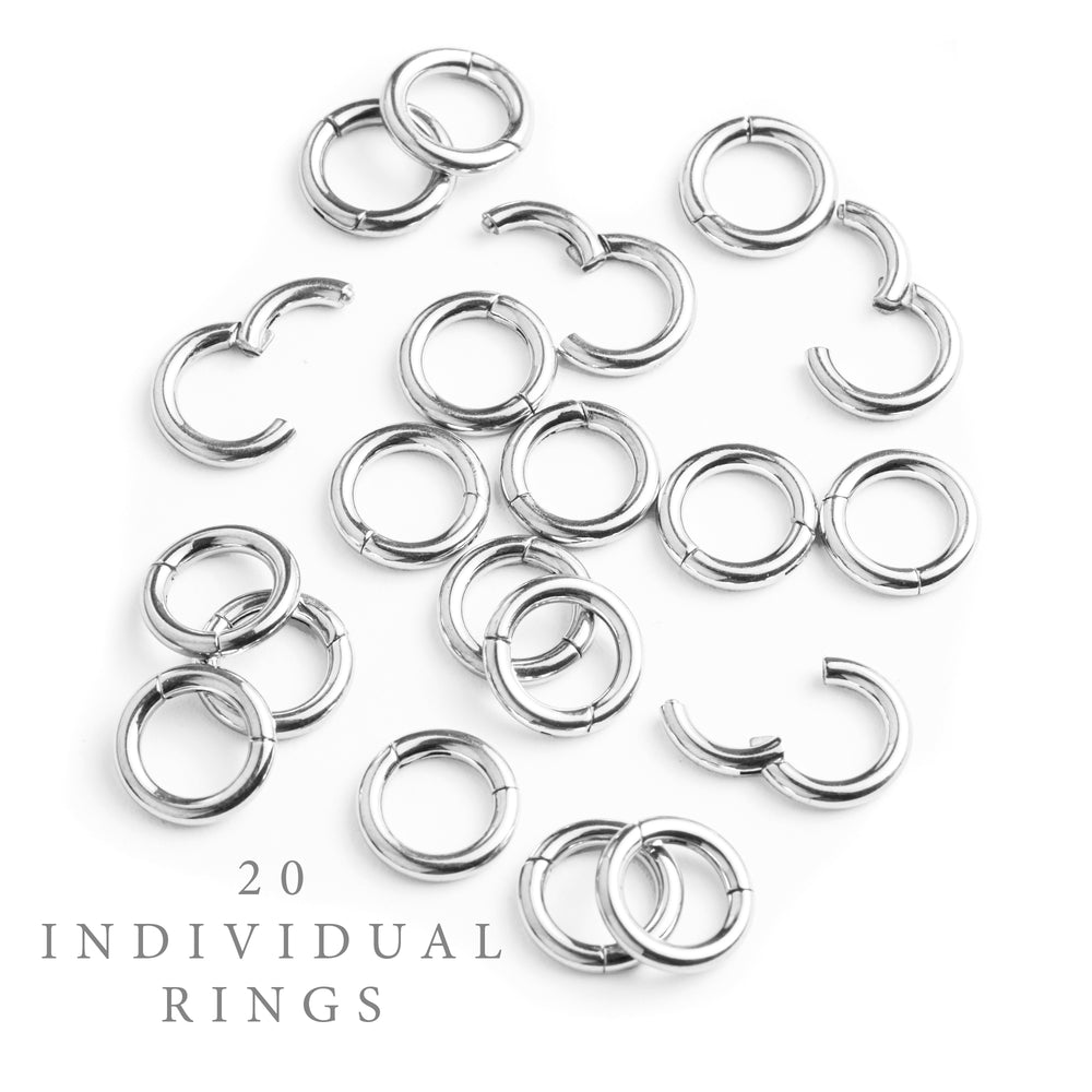 Silbertitanringstapel - klein - (20 Ringe)