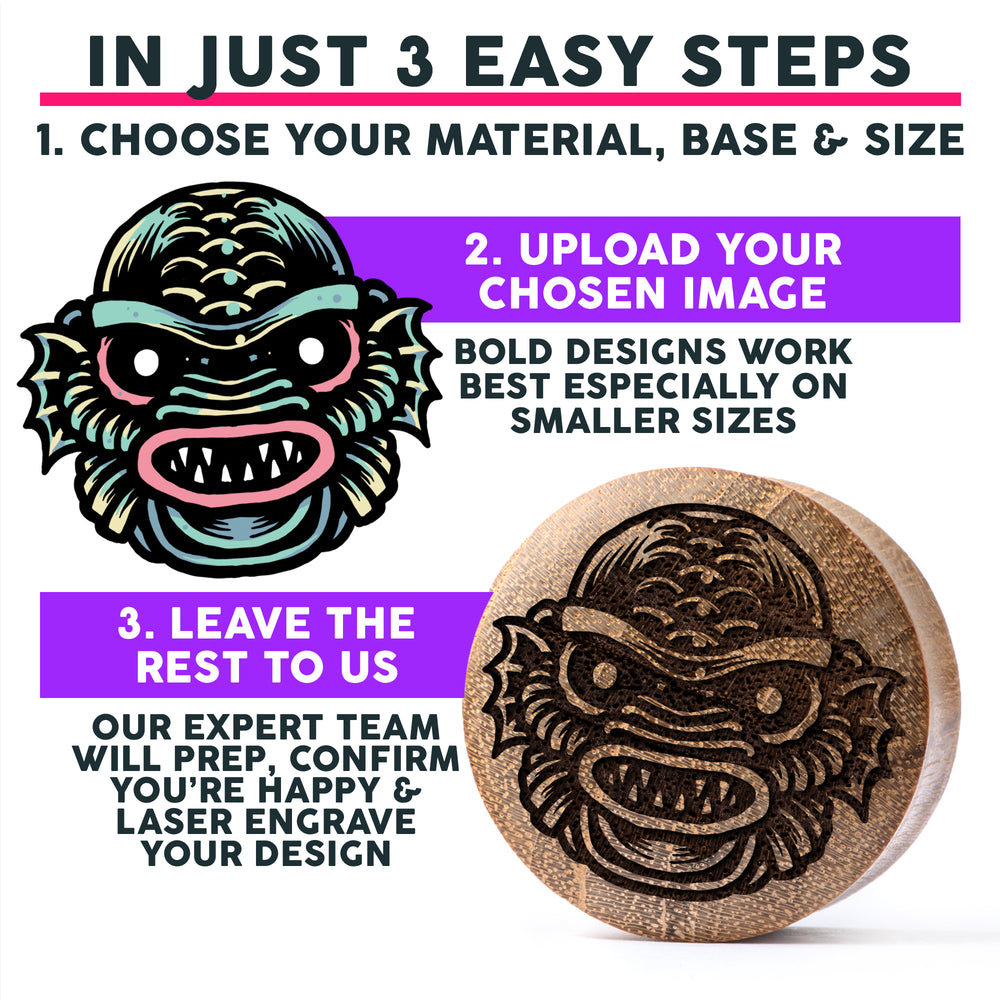 Make Your Own Plug / Gauge - Teak Wood | Convex Double Flare - Lasered To Order In House At Custom Plugs HQ