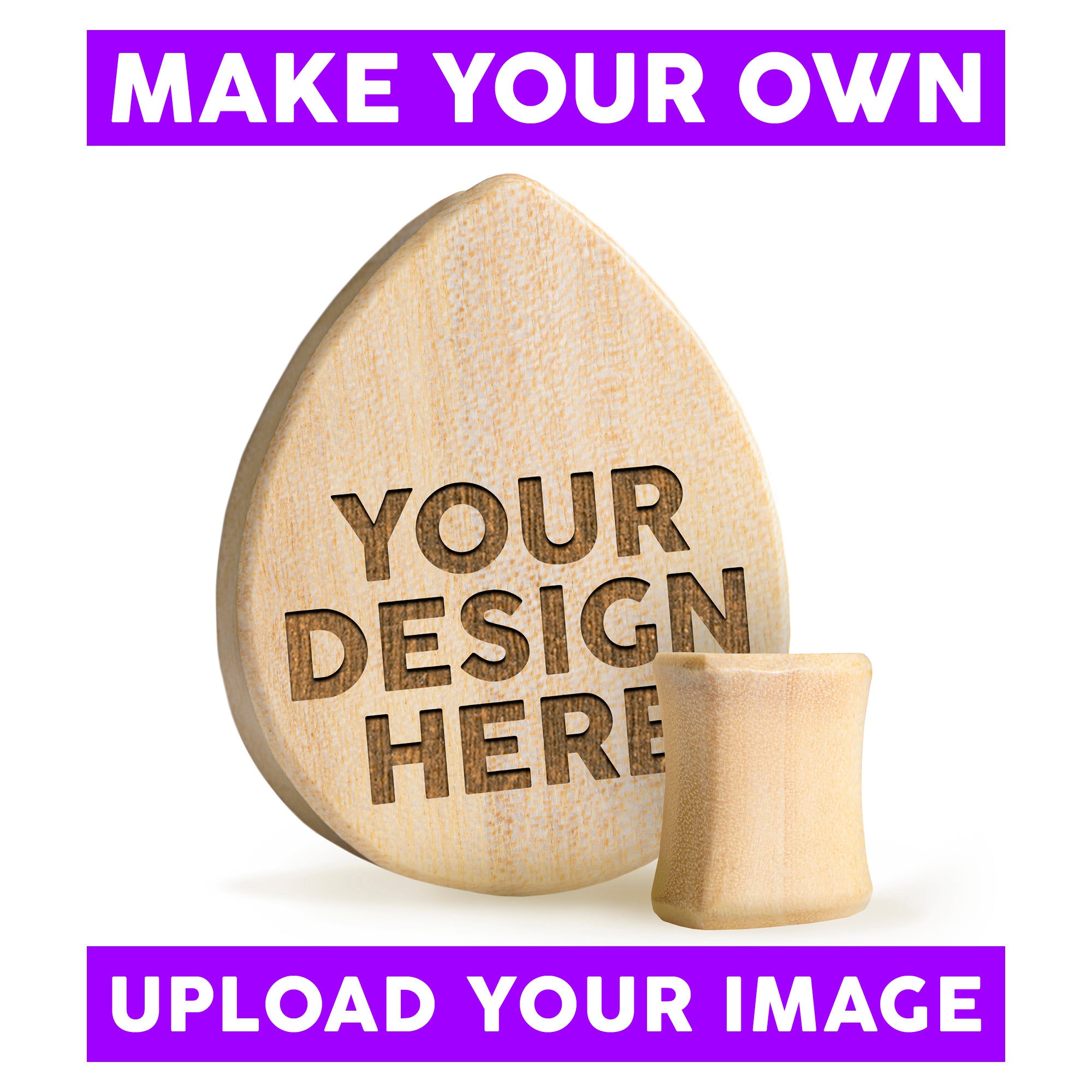 Make Your Own Plug / Gauge - Teardrop Crocodile Wood | Flat Faced Double Flare