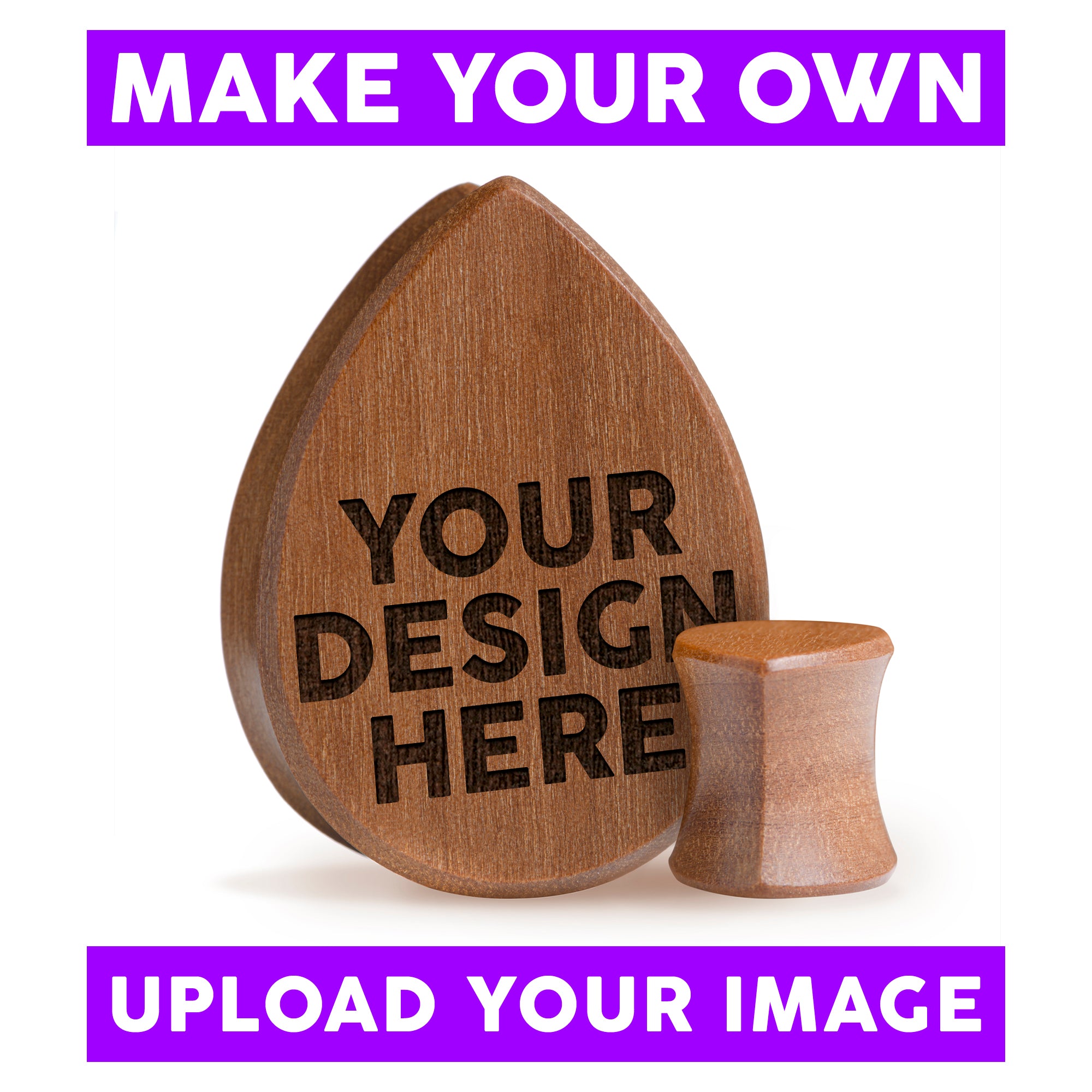 Make Your Own Plug / Gauge - Teardrop Saba Wood | Flat Faced Double Flare