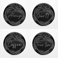 Tribute Insert Words Plug / Gauge - Black Glass | Flat Faced Double Flare - Lasered To Order In House At Custom Plugs HQ