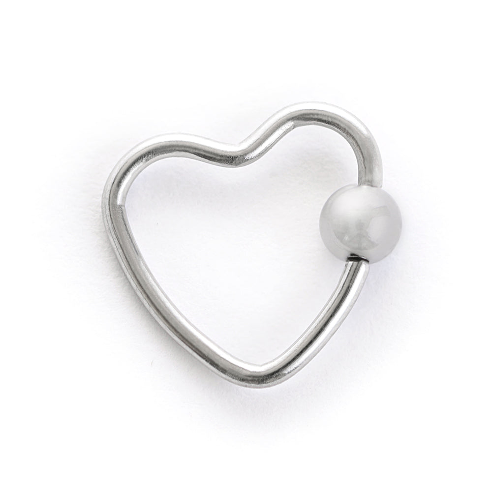 Heart BCR - Purple Opal - (316L SURGICAL STEEL)