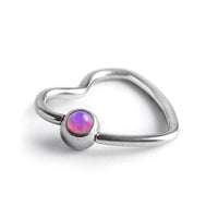 Heart BCR - Purple Opal - (316L SURGICAL STEEL)