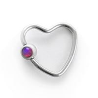 Heart BCR - Purple Opal - (316L SURGICAL STEEL)