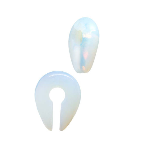 Opalite Glass - Pincer Keyhole Ear Weights (Pair)