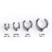 Silver V Shape Surgical Steel Saddle Ear Plug / Gauge