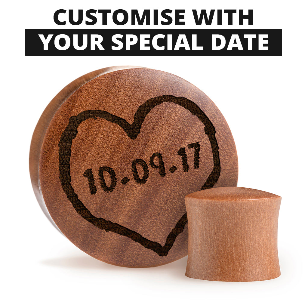Insert Date Plug / Gauge - Saba Wood | Convex Double Flare