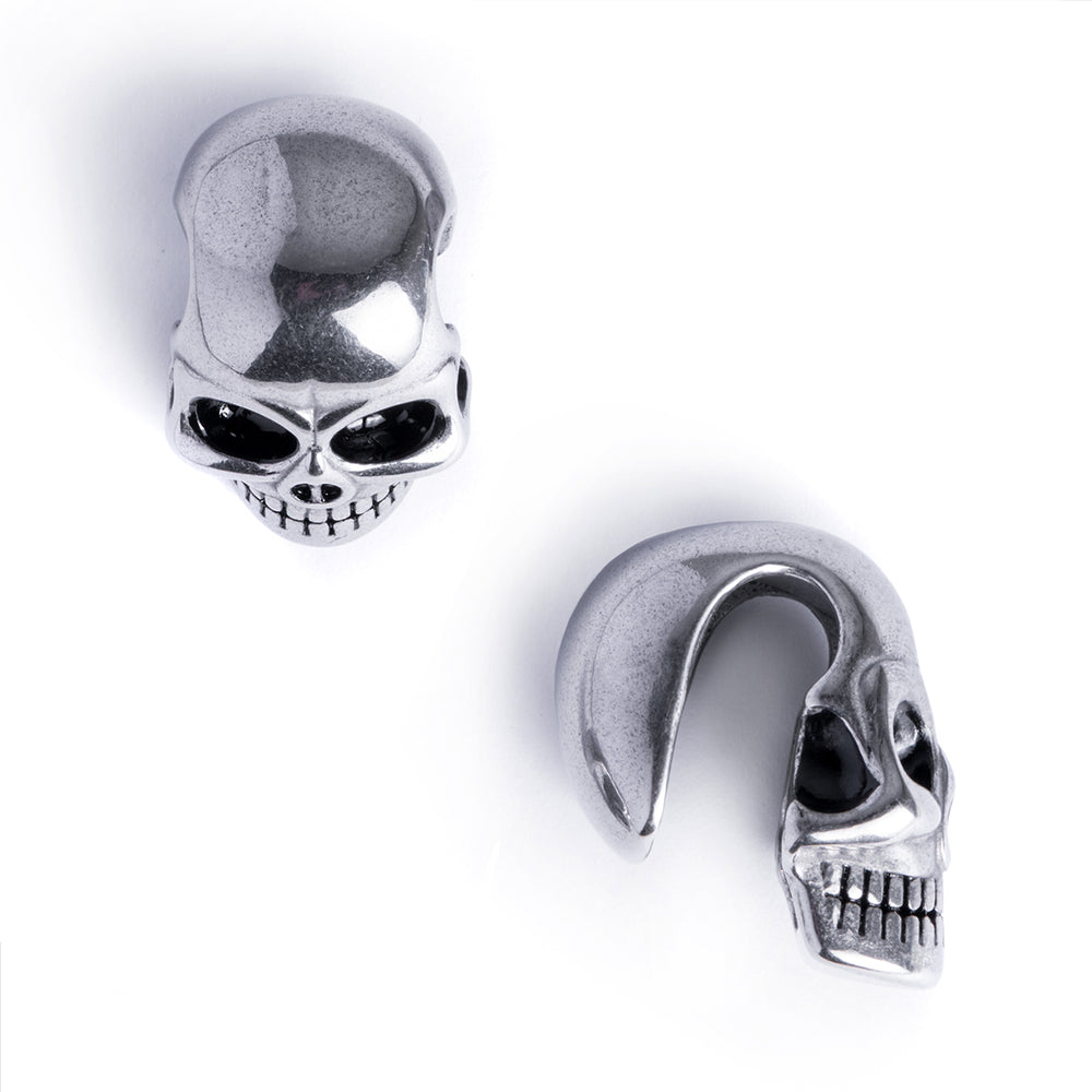 Silver Skull Ear Weights - variation