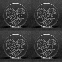 Heart Rose Insert Wörter Plug / gauge - klares Glas | Doppelaufgeweitet mit flachem Gesicht