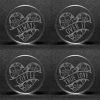 Heart Rose Insert Wörter Plug / gauge - klares Glas | Doppelaufgeweitet mit flachem Gesicht