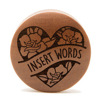 Insert rose Banner Words Plug / calibre - bois de Saba | double flare convexe