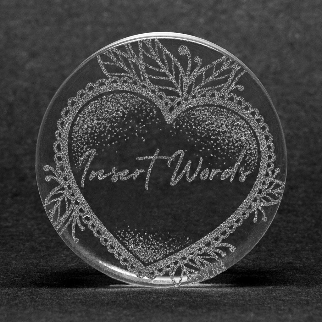 Tribute Insert Words Plug / Gauge - Clear Glass | Flat Faced Double Flare - Lasered To Order In House At Custom Plugs HQ